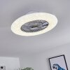 Petrovac plafondventilator LED Chroom, Wit, 1-licht, Afstandsbediening