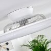 Petrovac plafondventilator LED Chroom, Wit, 1-licht, Afstandsbediening