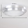 Mirabeau Plafondlamp LED Aluminium, 2-lichts, Afstandsbediening, Kleurwisselaar