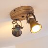 Skodsbol Plafondlamp Antraciet, Hout licht, 2-lichts