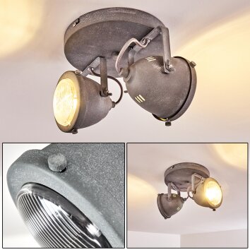 Glostrup Plafondlamp LED Grijs, 2-lichts