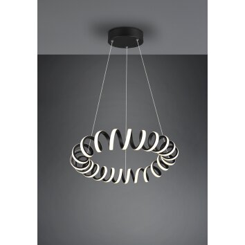 Trio Curl Hanglamp LED Zwart, 1-licht