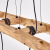 Yaak Hanglamp Hout licht, Zwart, 6-lichts