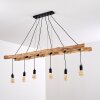 Yaak Hanglamp Hout licht, Zwart, 6-lichts