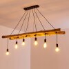 Yaak Hanglamp Hout licht, Zwart, 6-lichts
