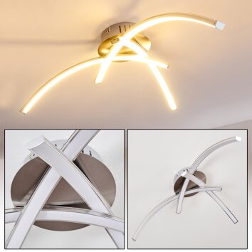 Wikon Plafondlamp LED Nikkel mat, 3-lichts