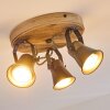 Skodsbol Plafondlamp Hout licht, Zwart, 3-lichts