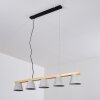 Halltorp Hanglamp Hout licht, Zwart, 5-lichts