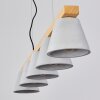Halltorp Hanglamp Hout licht, Zwart, 5-lichts