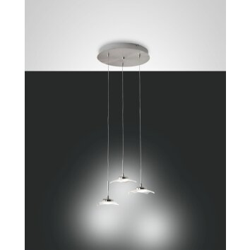 Fabas Luce Desus Hanglamp LED Nikkel mat, 3-lichts