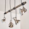 Medolden Hanglamp Bruin, Nikkel mat, 4-lichts