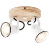 Brilliant Seed Ronde spots Hout donker, Wit, 2-lichts