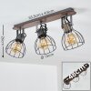 Bitterroot Plafondlamp Grijs, Hout donker, 3-lichts