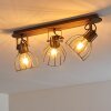 Bitterroot Plafondlamp Grijs, Hout donker, 3-lichts