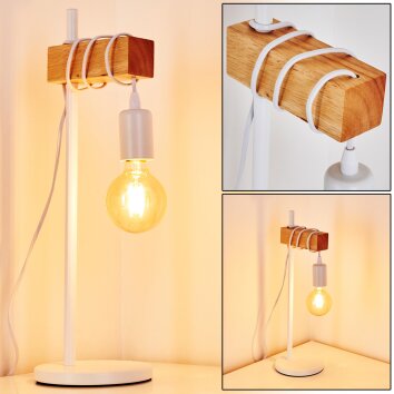 Barbengo Tafellamp Bruin, Wit, 1-licht