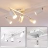 Zuoz Plafondlamp Chroom, Wit, 5-lichts