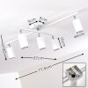 Zuoz Plafondlamp Chroom, Wit, 5-lichts