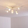 Zuoz Plafondlamp Chroom, Wit, 5-lichts