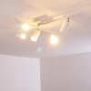 Zuoz Plafondlamp Chroom, Wit, 5-lichts
