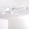 Zuoz Plafondlamp Chroom, Wit, 5-lichts