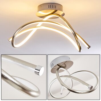 Wengi Plafondlamp LED Nikkel mat, 1-licht