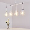 Barakaldo Hanglamp Chroom, Wit, 4-lichts