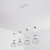 Barakaldo Hanglamp Chroom, Wit, 4-lichts