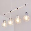 Barakaldo Hanglamp Chroom, Wit, 4-lichts
