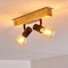 Barbengo Plafondlamp Hout licht, Zwart, 2-lichts