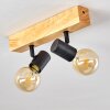 Barbengo Plafondlamp Hout licht, Zwart, 2-lichts