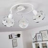 Limassol Plafondlamp Chroom, Wit, 3-lichts