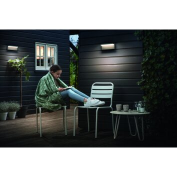 Philips Bustan Buiten muurverlichting LED Antraciet, 2-lichts