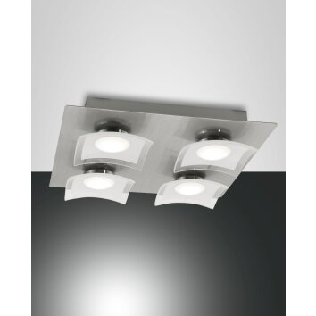Fabas Luce Desus Plafondlamp LED Nikkel mat, 4-lichts