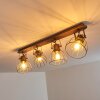 Bitterroot Plafondlamp Grijs, Hout donker, 4-lichts