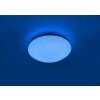Leuchten-Direkt SKYLER Plafondlamp LED Staal geborsteld, Wit, 1-licht, Afstandsbediening, Kleurwisselaar