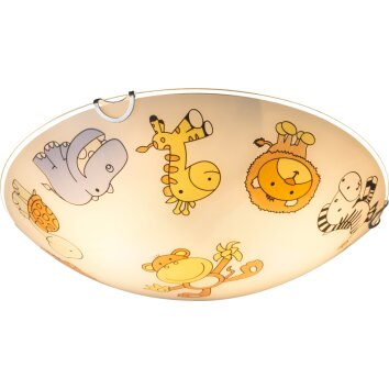 Globo Kiddy Plafondlamp Wit, 2-lichts
