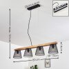 Rhodes Hanglamp Hout donker, Zwart, 4-lichts