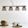 Rhodes Hanglamp Hout donker, Zwart, 4-lichts
