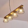 Rhodes Hanglamp Hout donker, Zwart, 4-lichts