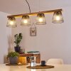 Rhodes Hanglamp Hout donker, Zwart, 4-lichts