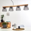 Rhodes Hanglamp Hout donker, Zwart, 4-lichts