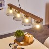 Rhodes Hanglamp Hout donker, Zwart, 4-lichts