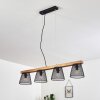 Rhodes Hanglamp Hout donker, Zwart, 4-lichts