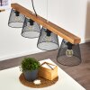 Rhodes Hanglamp Hout donker, Zwart, 4-lichts