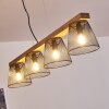 Rhodes Hanglamp Hout donker, Zwart, 4-lichts