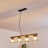 Rhodes Hanglamp Hout donker, Zwart, 4-lichts