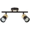 Brilliant Maribel Spotbalk plafond Messing, Zwart, 2-lichts