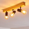 Barbengo Plafondlamp Hout licht, Zwart, 3-lichts