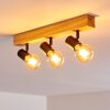 Barbengo Plafondlamp Hout licht, Zwart, 3-lichts