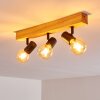 Barbengo Plafondlamp Hout licht, Zwart, 3-lichts